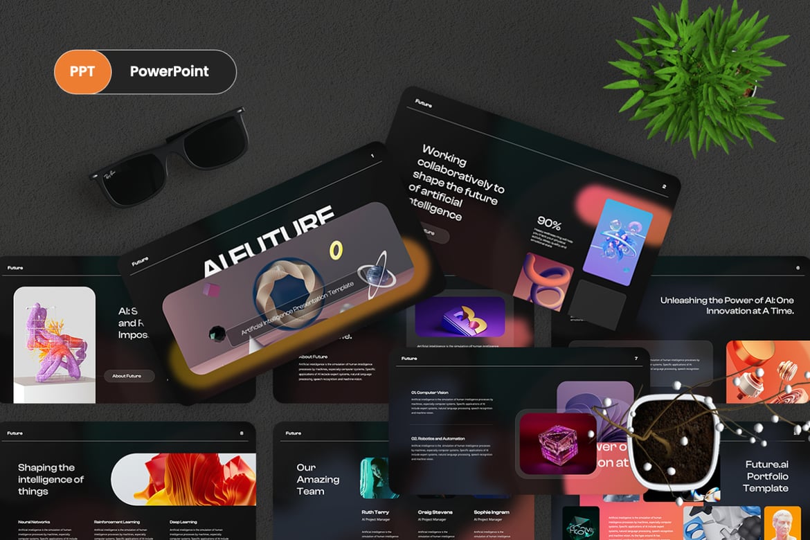 Template Presentasi PowerPoint Kecerdasan Buatan Masa Depan