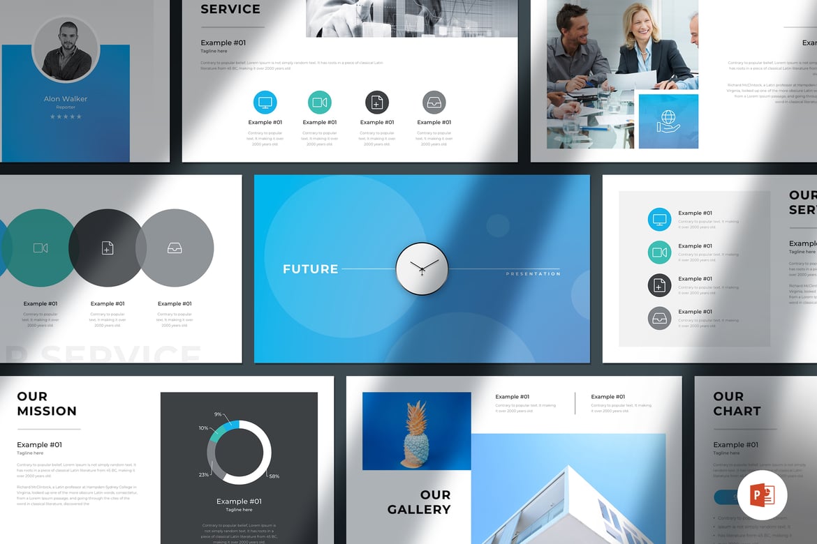 Template Presentasi PowerPoint Masa Depan yang Elegan dan Profesional