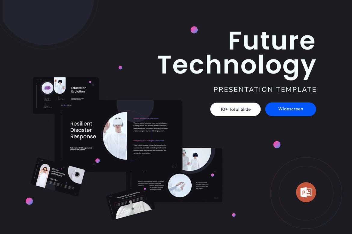 Template Presentasi PowerPoint Teknologi Masa Depan yang Menarik