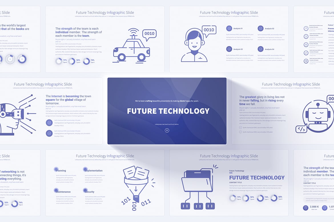 Template Presentasi PowerPoint Teknologi Masa Depan yang Menarik