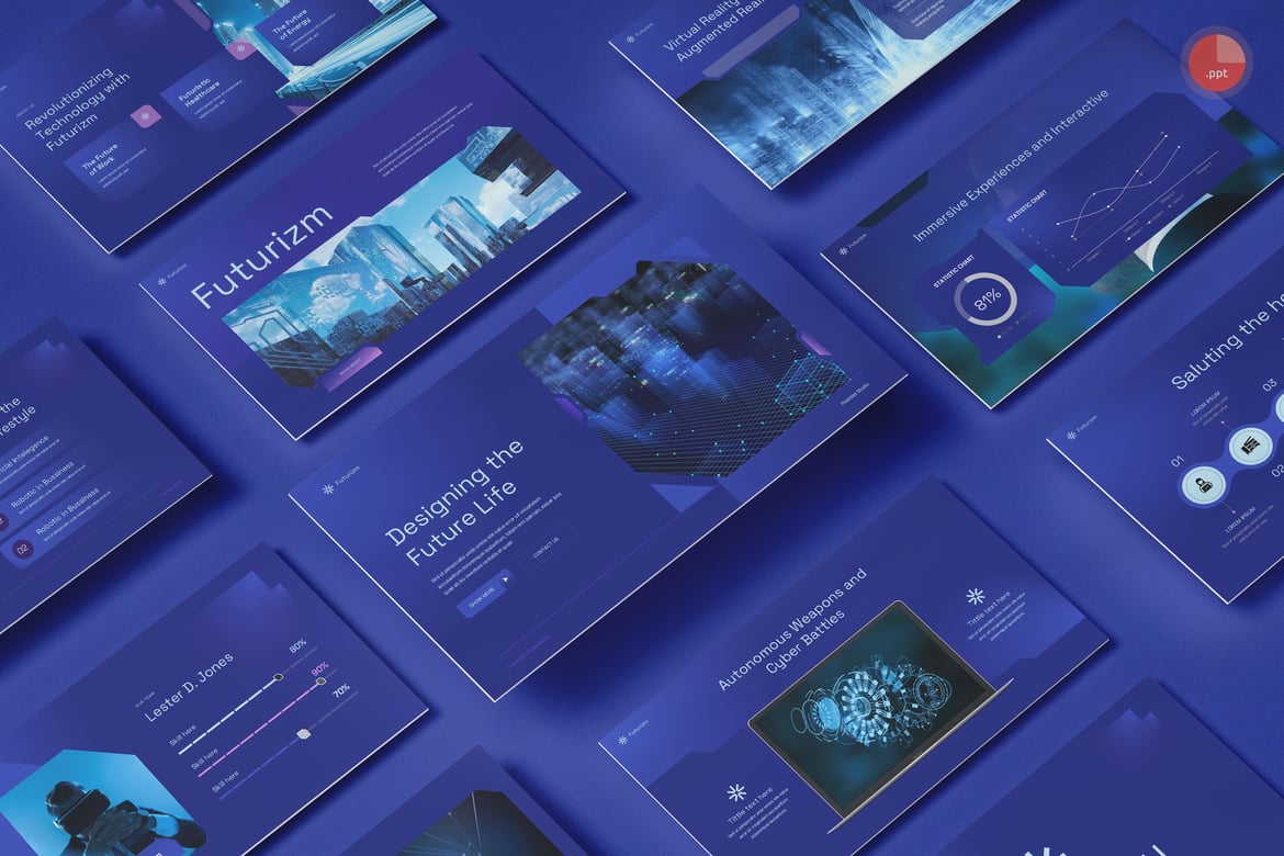 Template Presentasi Futuristik untuk PowerPoint yang Menarik