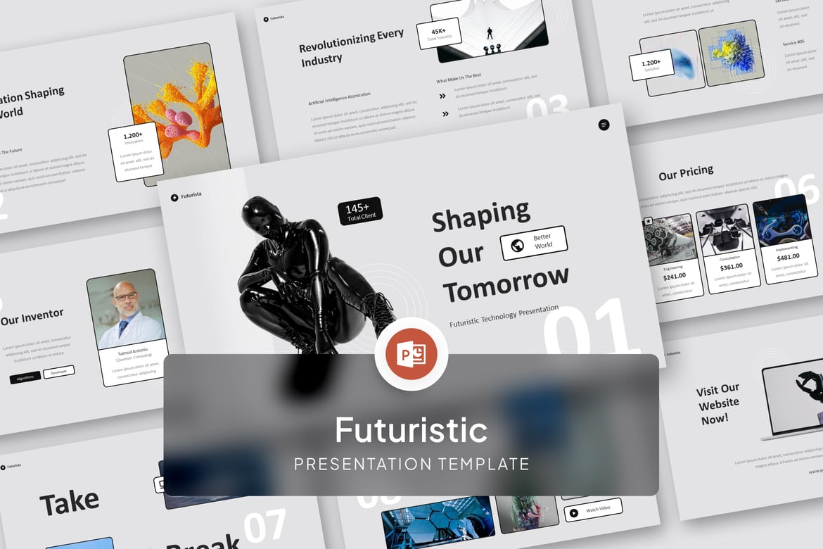 Template Presentasi PowerPoint Futuristik yang Mengagumkan
