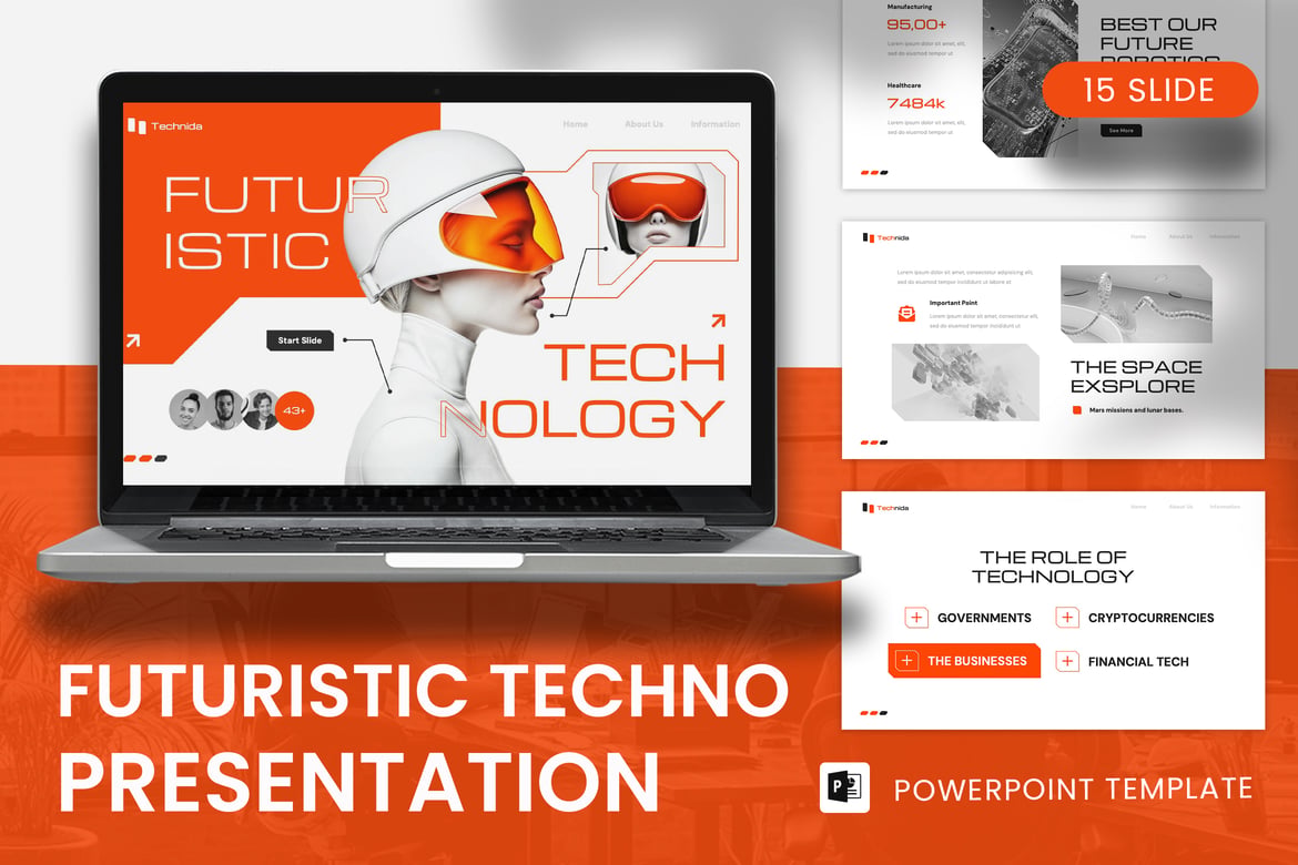 Template Presentasi PowerPoint Futuristik dan Modern