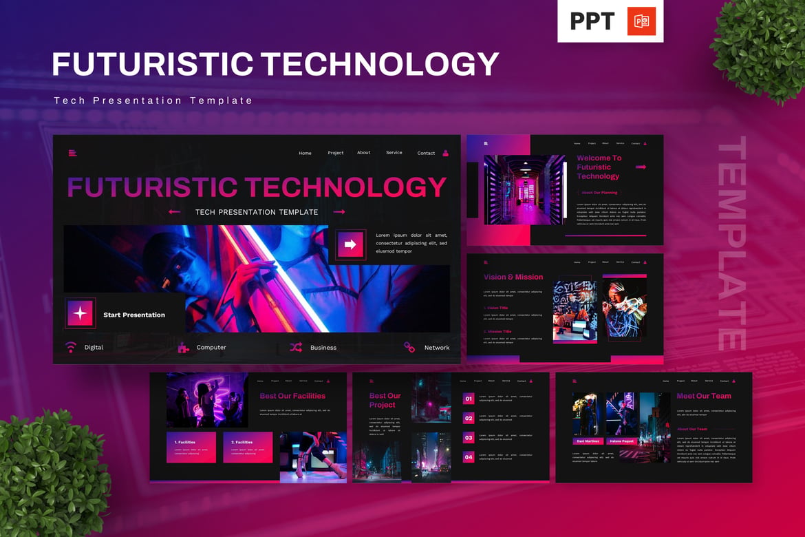 Template Presentasi Teknologi Futuristik - Powerpoint yang Menginspirasi