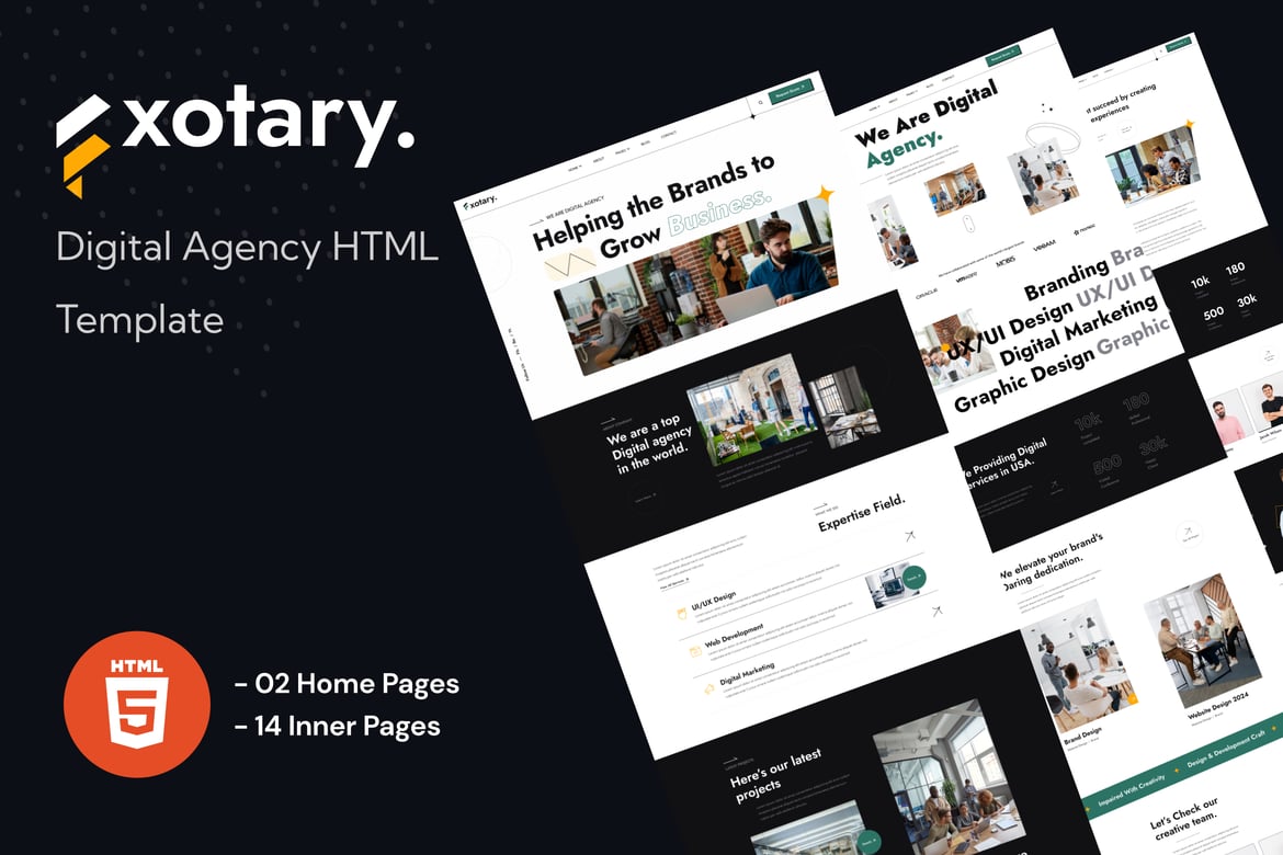 Fxotary - Template Website Agensi Digital yang Menarik