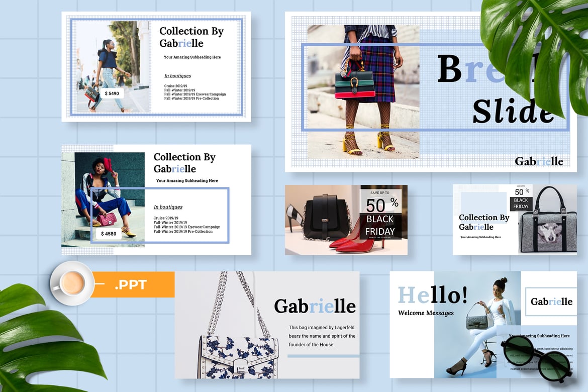 Template Presentasi Powerpoint Gabrielle yang Modern dan Stylish