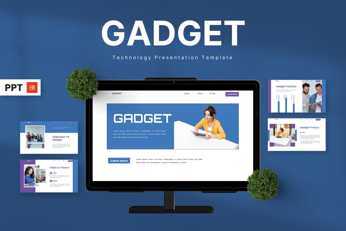 Template Presentasi PowerPoint Gadget - Teknologi Modern