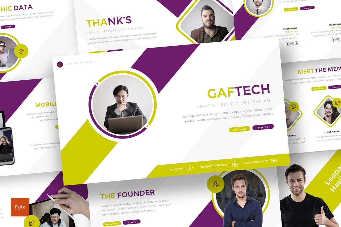 Gaftech - Template Presentasi PowerPoint Kreatif dan Minimalis