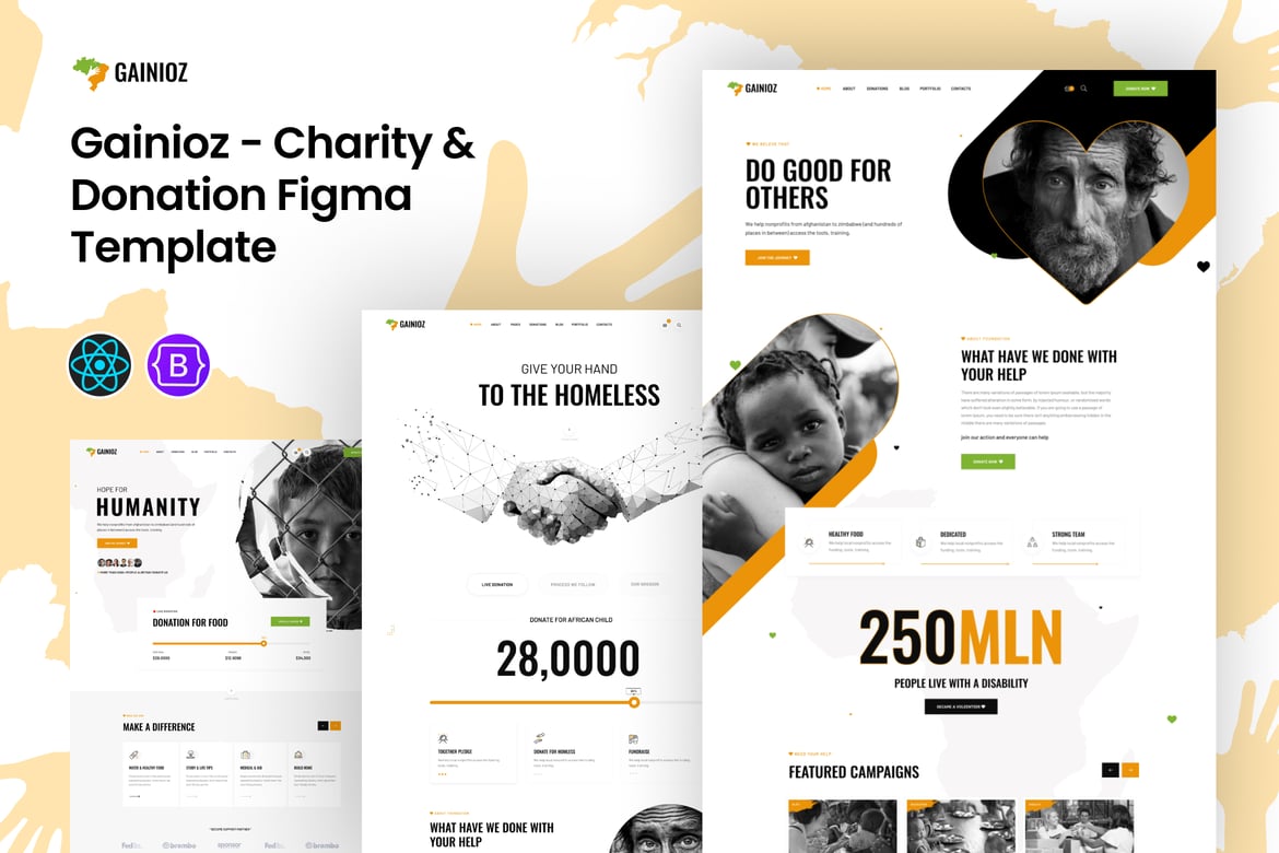 Gainioz - Template Web Amal & Donasi yang Modern
