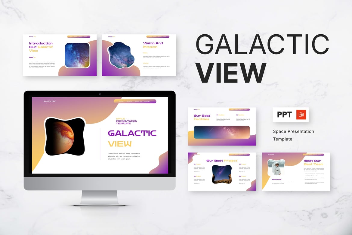 Galactic View - Template Powerpoint Presentasi Luar Angkasa yang Menakjubkan
