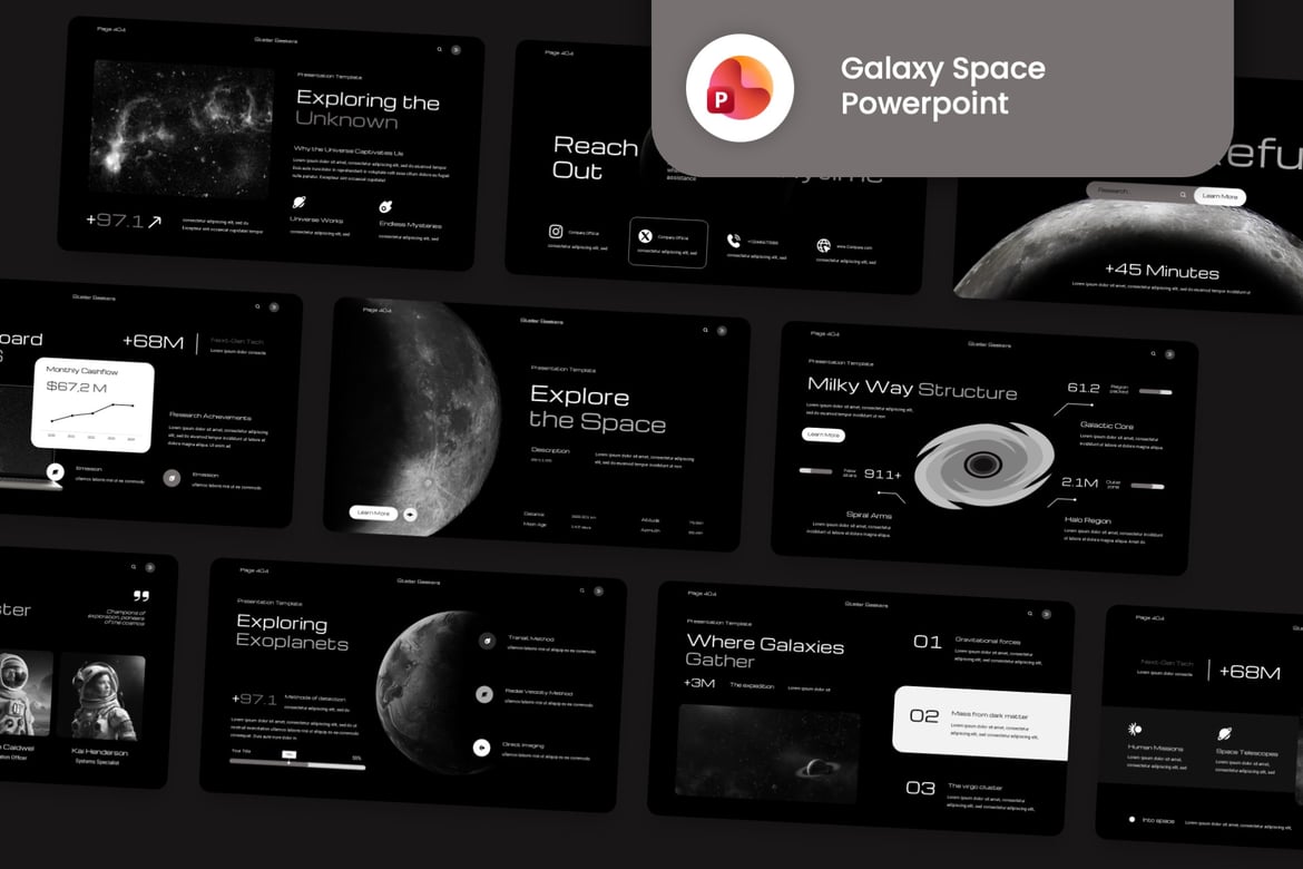 Template Presentasi Powerpoint Galaksi yang Menakjubkan