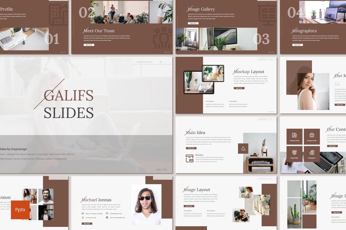 Galifs - Template Presentasi PowerPoint Kreatif dan Minimalis