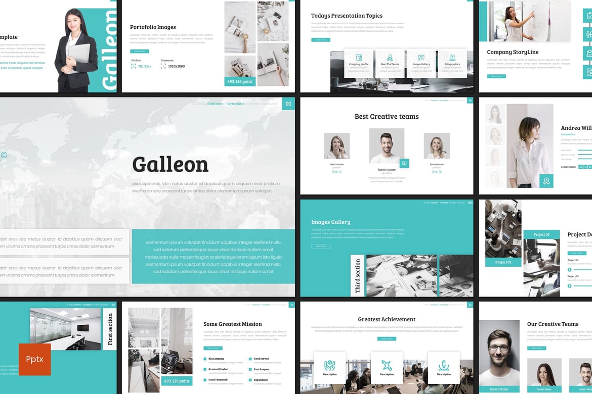 Galleon - Template Presentasi PowerPoint Kreatif dan Minimalis