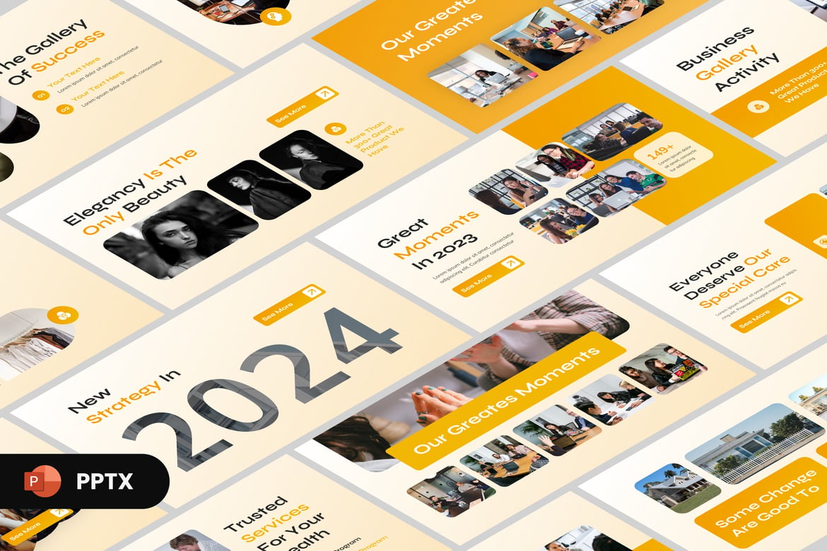 Template Presentasi PowerPoint Galeri Gambar Modern