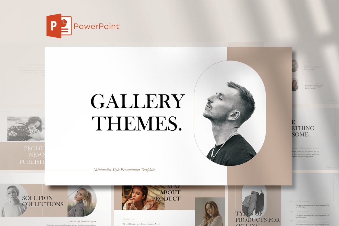 Template Presentasi PowerPoint Tema Galeri yang Menarik