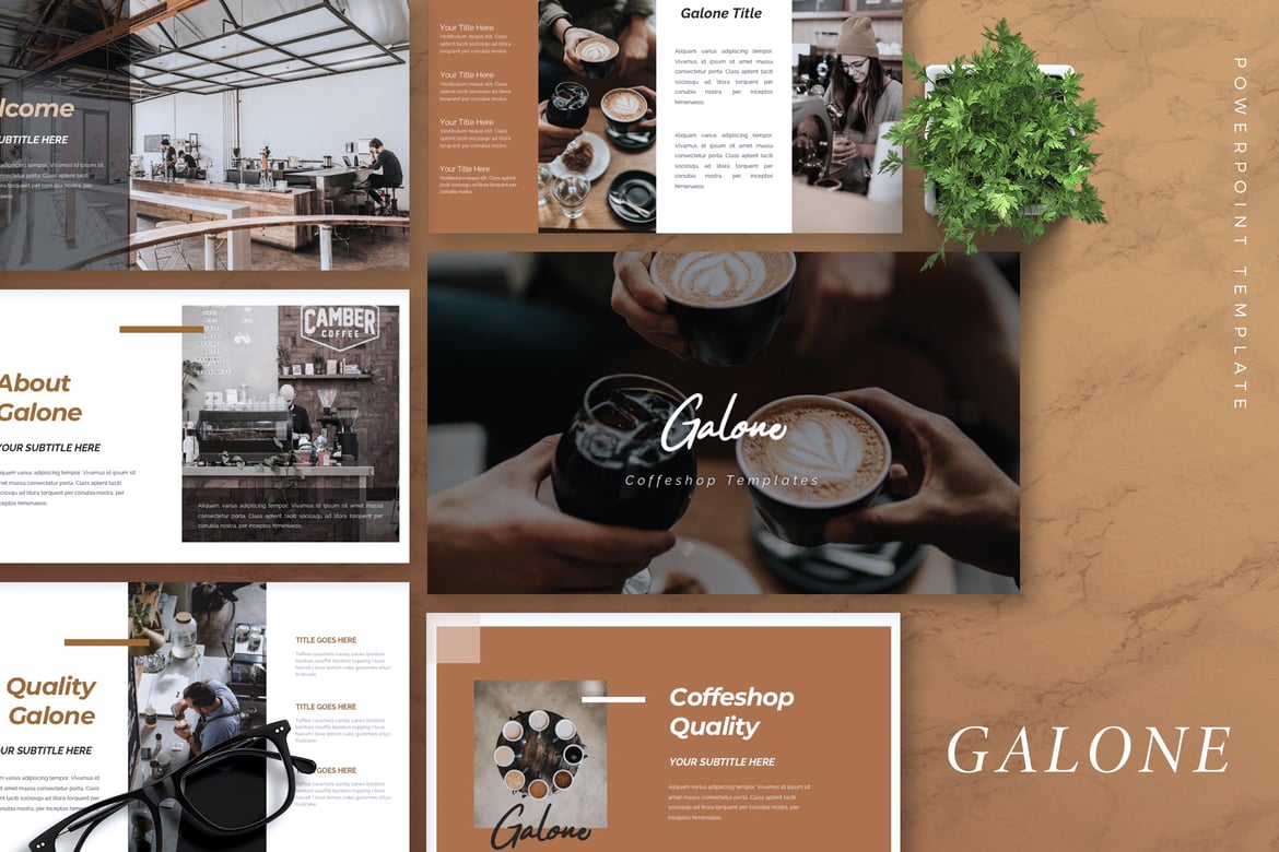 Template PowerPoint Kafe GALONE - Presentasi Bisnis Modern