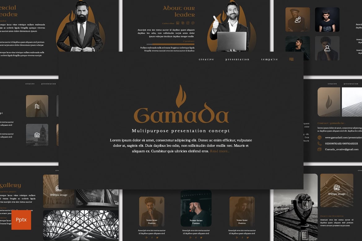 Gamada - Template PowerPoint Kreatif dan Minimalis