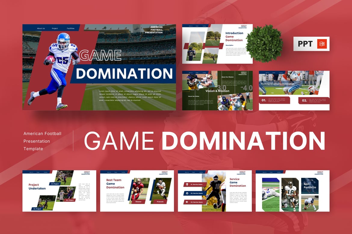 Template Presentasi American Football - Game Domination