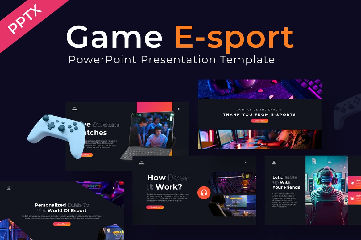 Template Powerpoint Esports Game yang Modern dan Profesional
