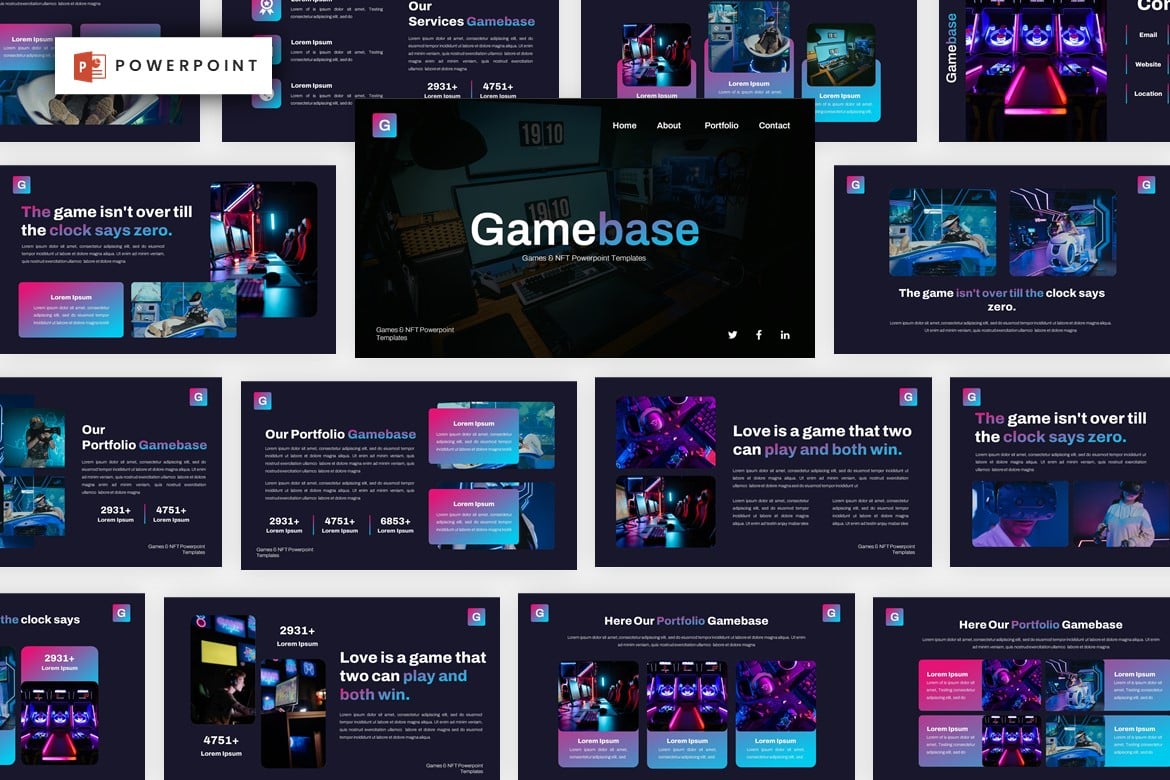 Gamebase - Template Presentasi Powerpoint untuk Game & NFT