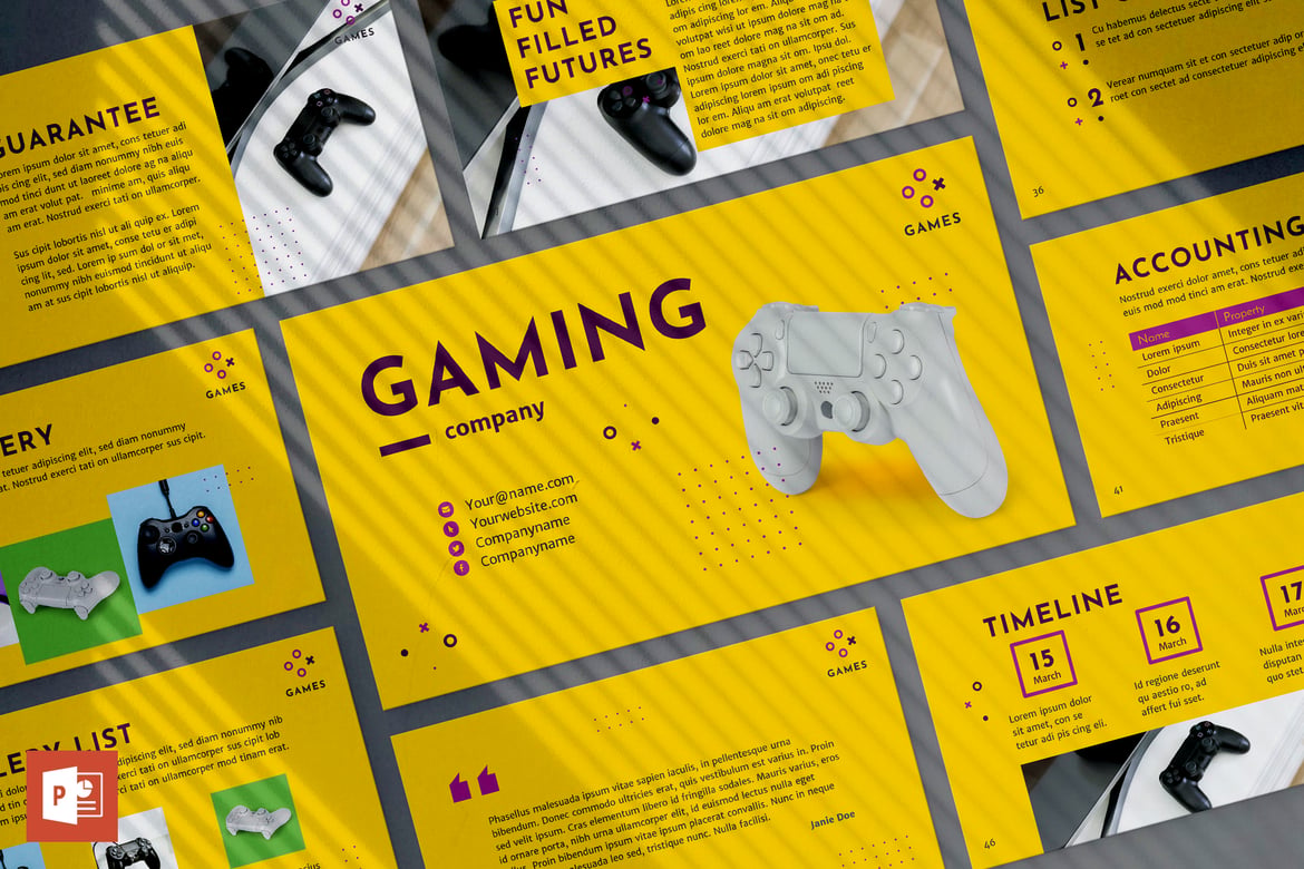 Template Presentasi PowerPoint untuk Perusahaan Game yang Menarik