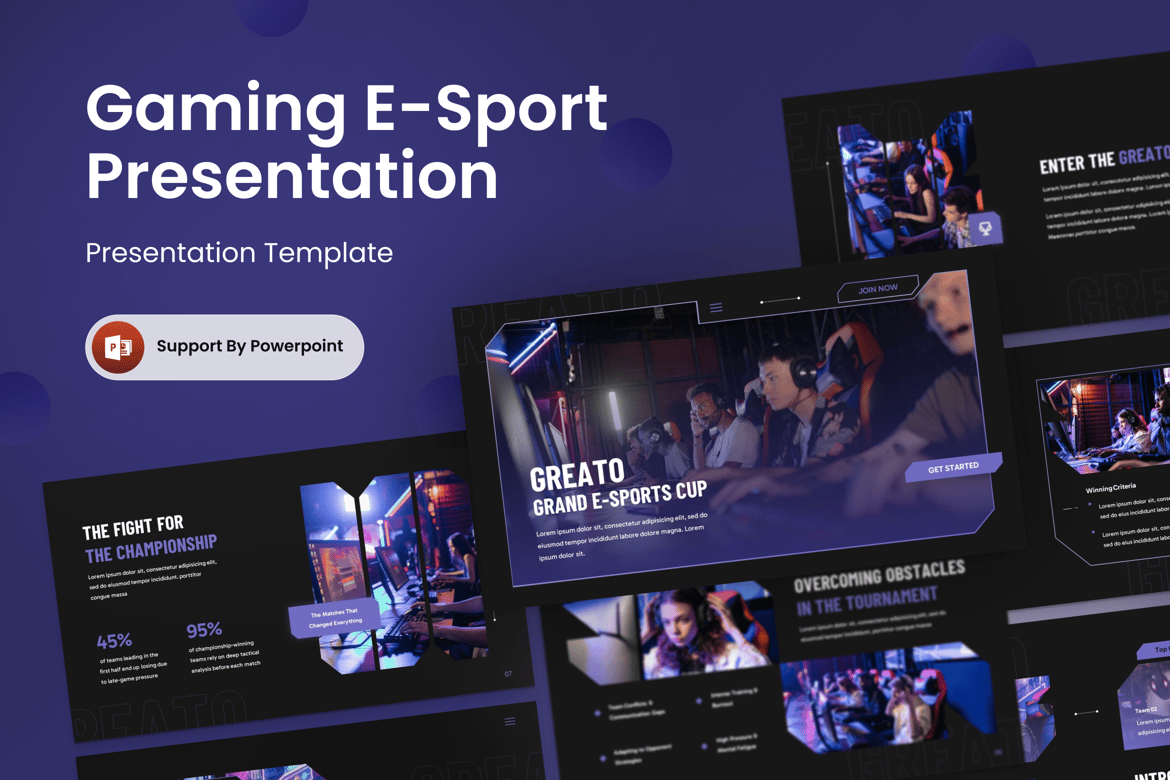 Template PowerPoint E-Sport untuk Presentasi Gaming yang Menarik