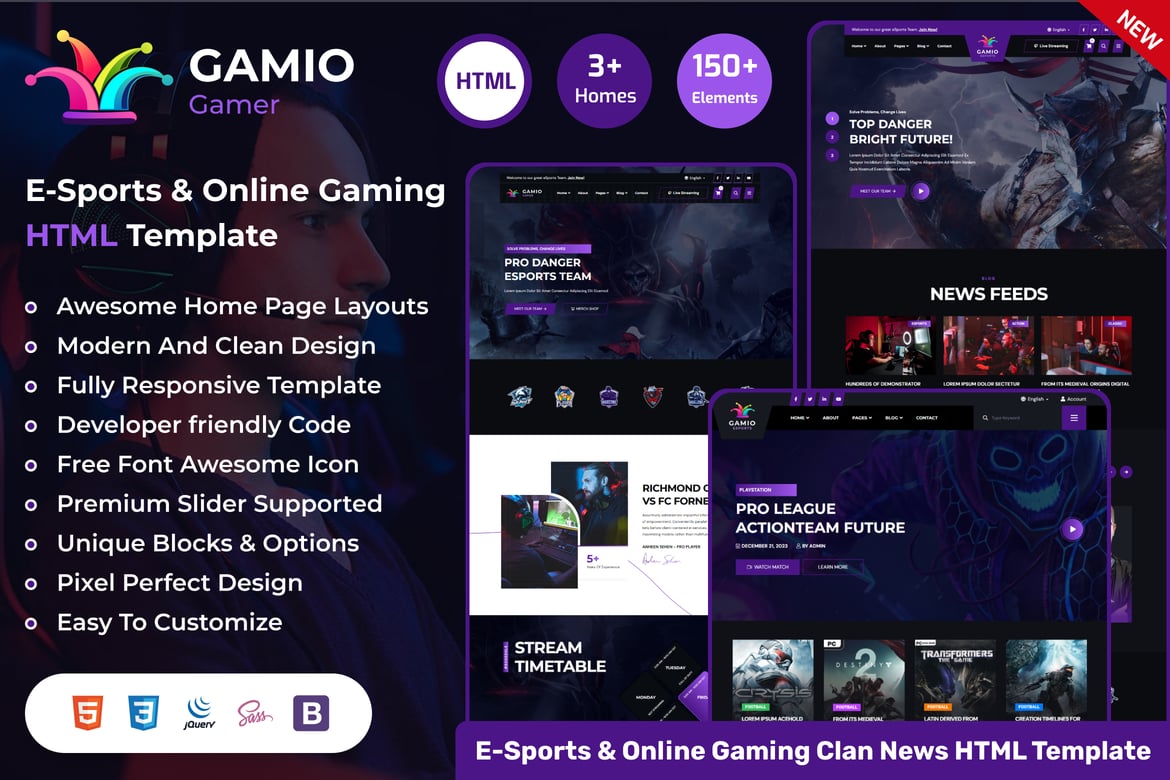 Gamio - Template Website eSports & Gaming yang Modern dan Kuat