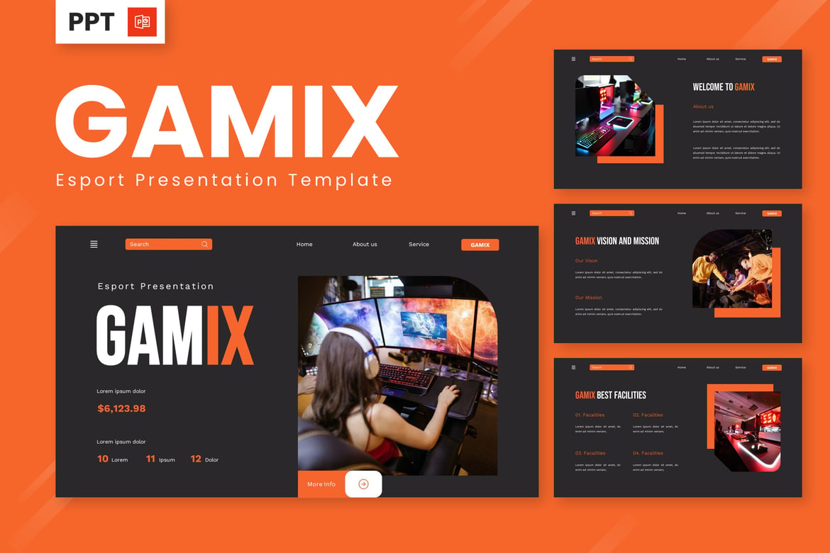 Gamix - Template Powerpoint Esport yang Menarik dan Profesional
