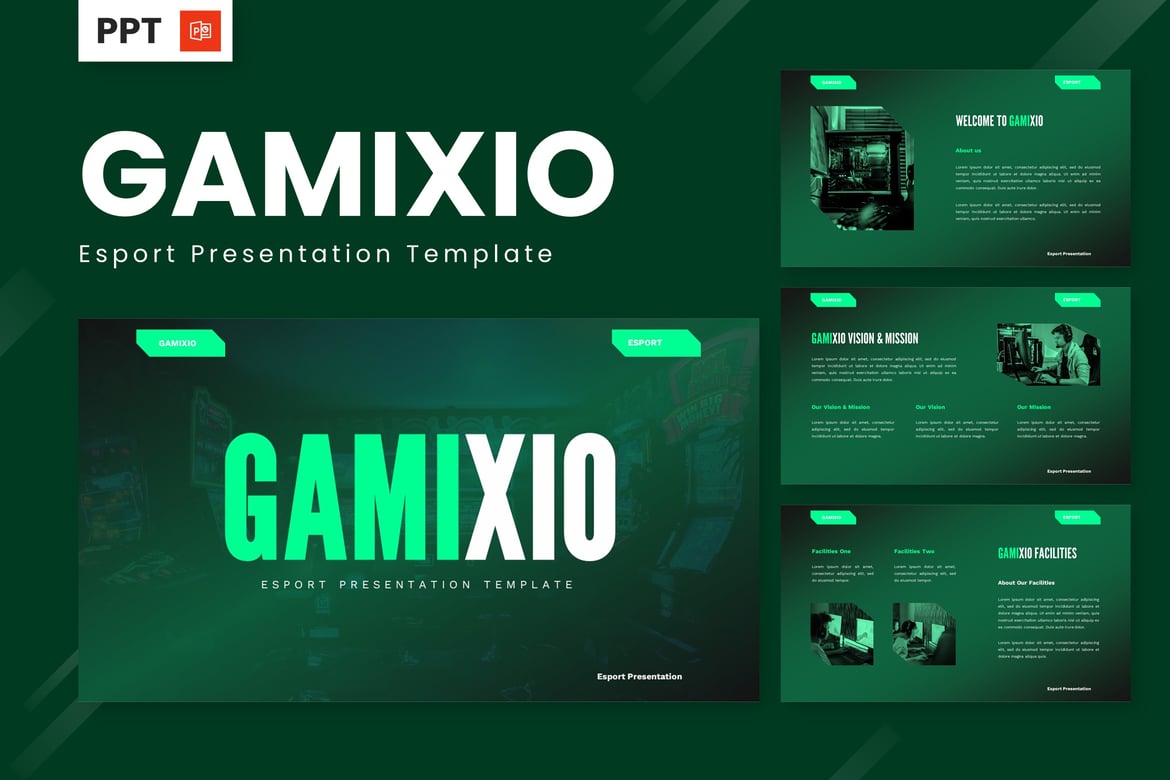 Gamixio - Template Powerpoint Esport yang Menarik