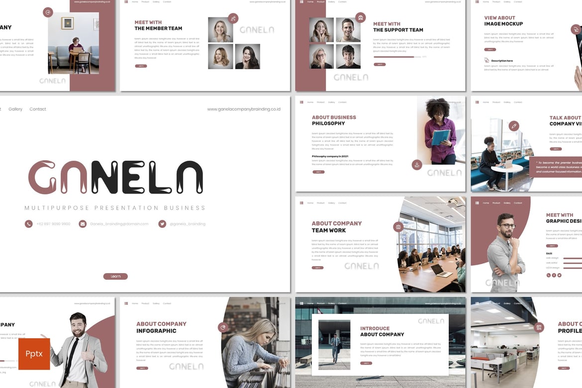 Ganela - Template Presentasi PowerPoint Profesional dan Kreatif