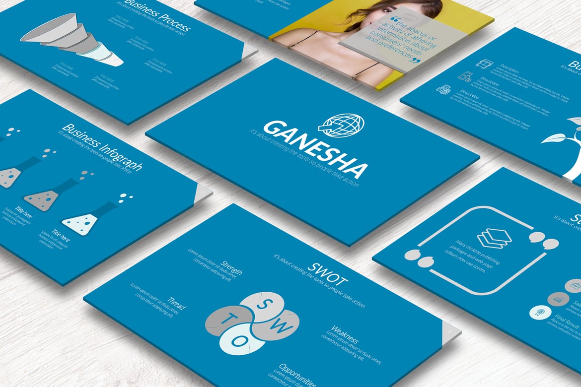 Template PowerPoint Ganesha Modern untuk Presentasi Menarik