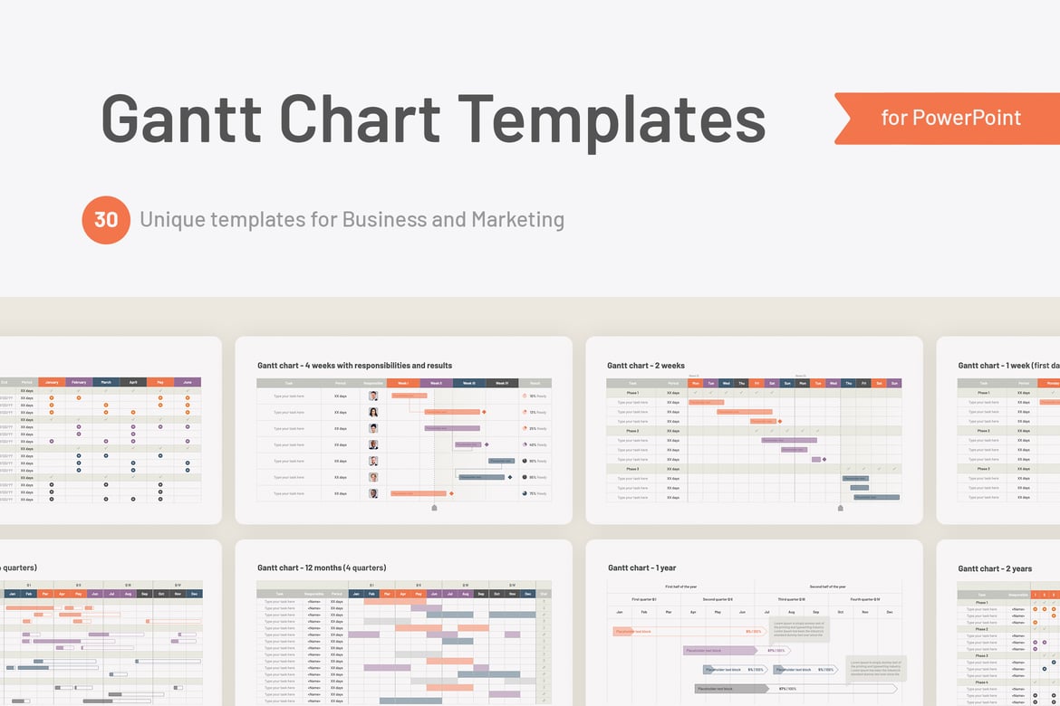 Template PowerPoint Gantt Chart yang Menarik dan Profesional