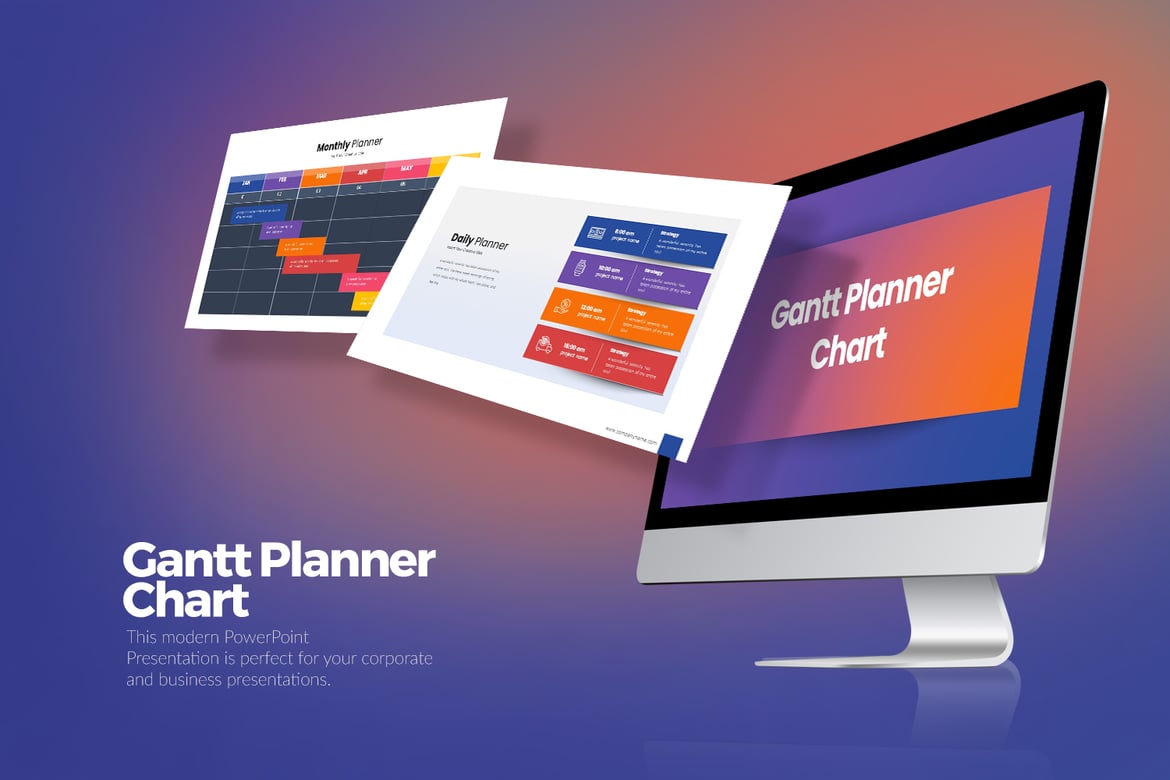 Template PowerPoint Gantt Planner yang Menarik dan Profesional