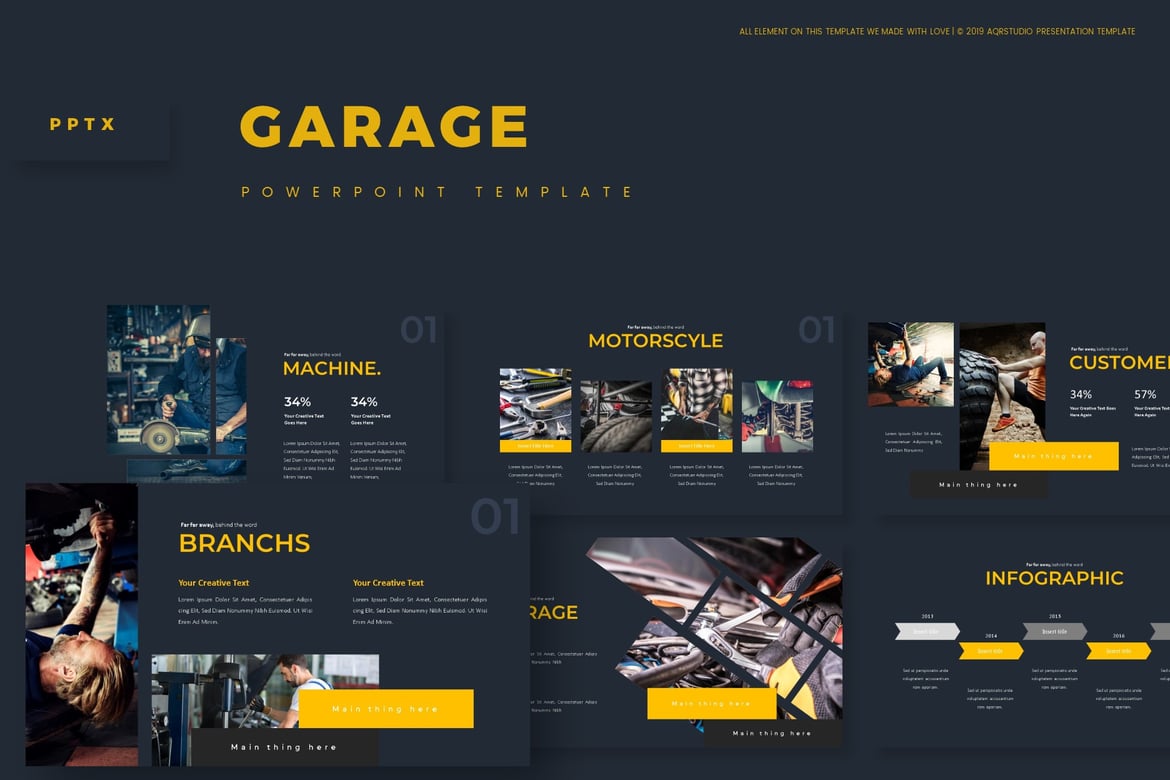Template PowerPoint Garage - Solusi Presentasi Profesional Anda