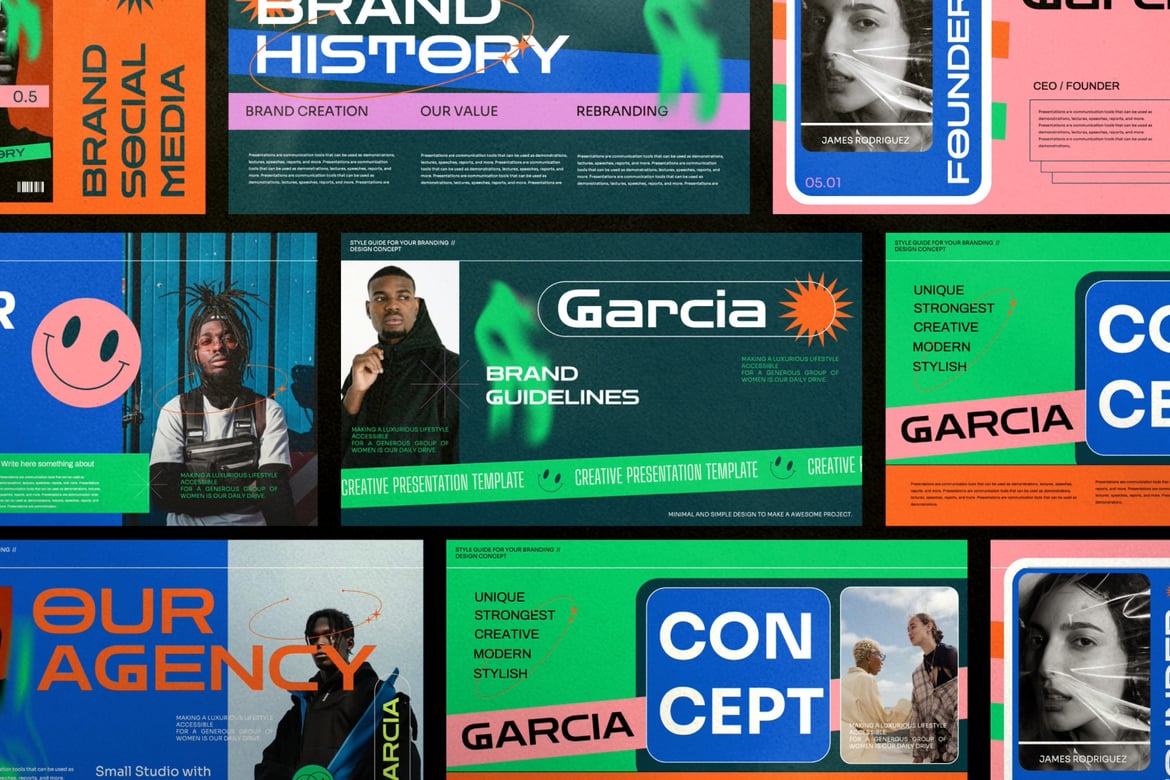 Template Presentasi PowerPoint GARCIA - Desain Kreatif dan Minimalis