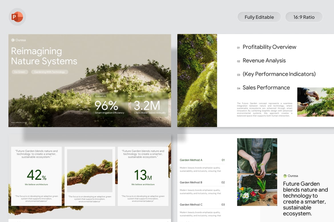 Template Presentasi PPT Masa Depan Taman: Solusi Inovatif untuk Keberlanjutan