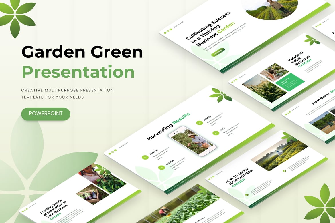 Template Presentasi Garden Green - Powerpoint yang Menawan