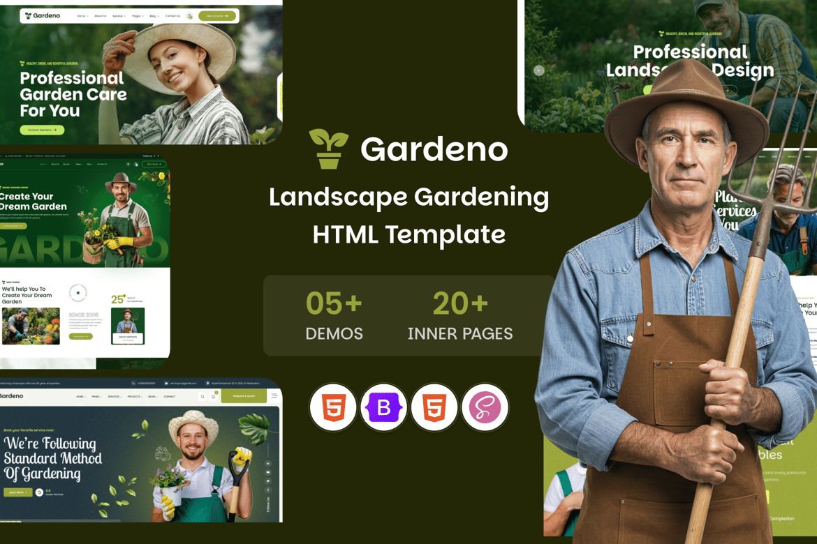 Gardeno - Template Website untuk Berkebun dan Lanskap yang Modern