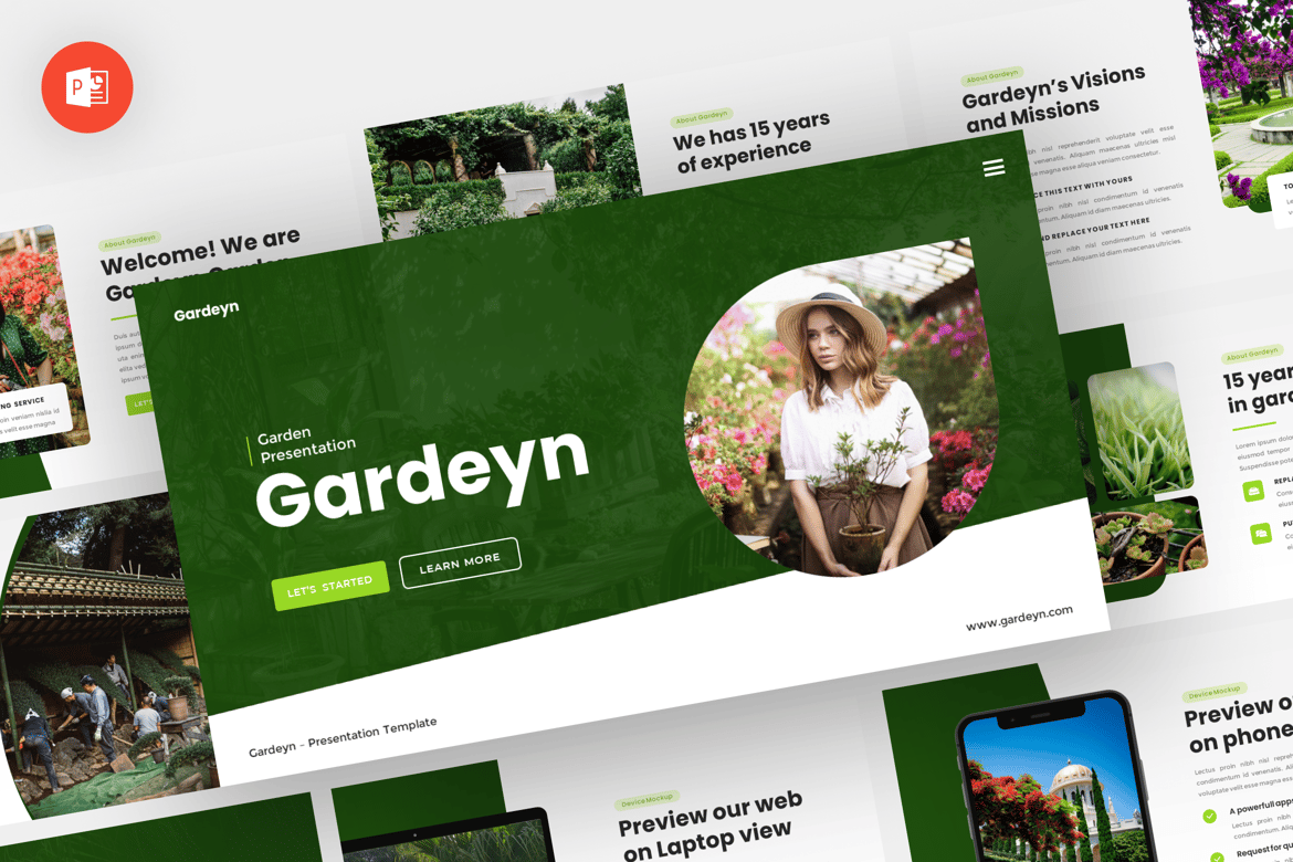 Template Powerpoint Gardeyn - Desain Modern untuk Presentasi Taman Anda