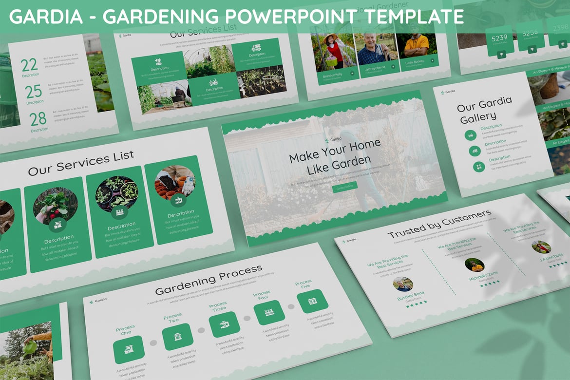 Template Powerpoint Berkebun Gardia - Solusi Presentasi Menarik