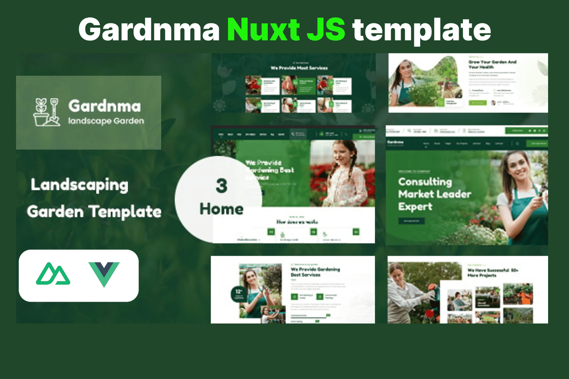 Gardnma - Template Website Responsif untuk Pertanian dan Lanskap dengan Nuxt JS