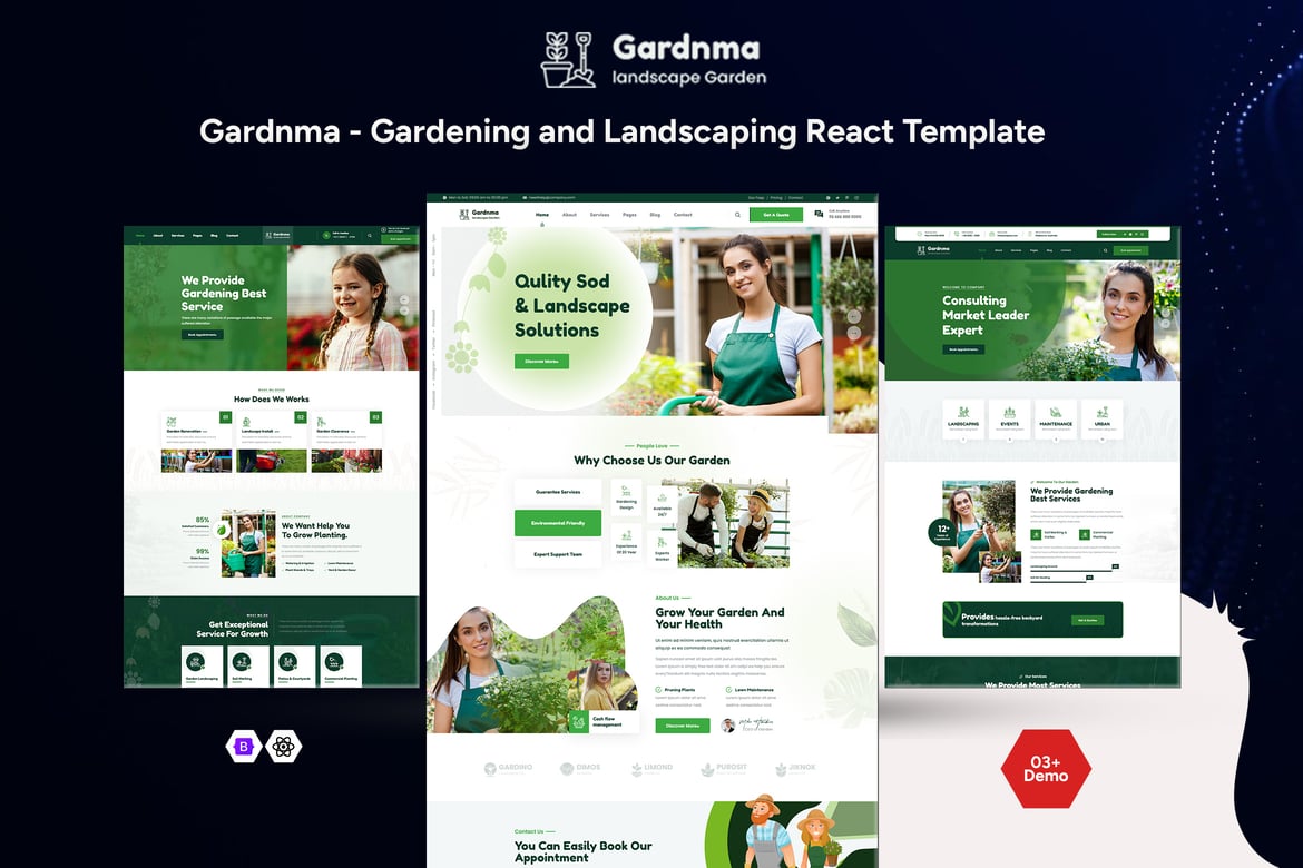 Gardnma - Template Website React untuk Berkebun dan Lanskap yang Elegan
