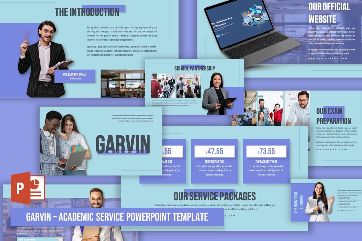 Template Powerpoint Garvin - Solusi Presentasi Akademis yang Kreatif dan Minimalis