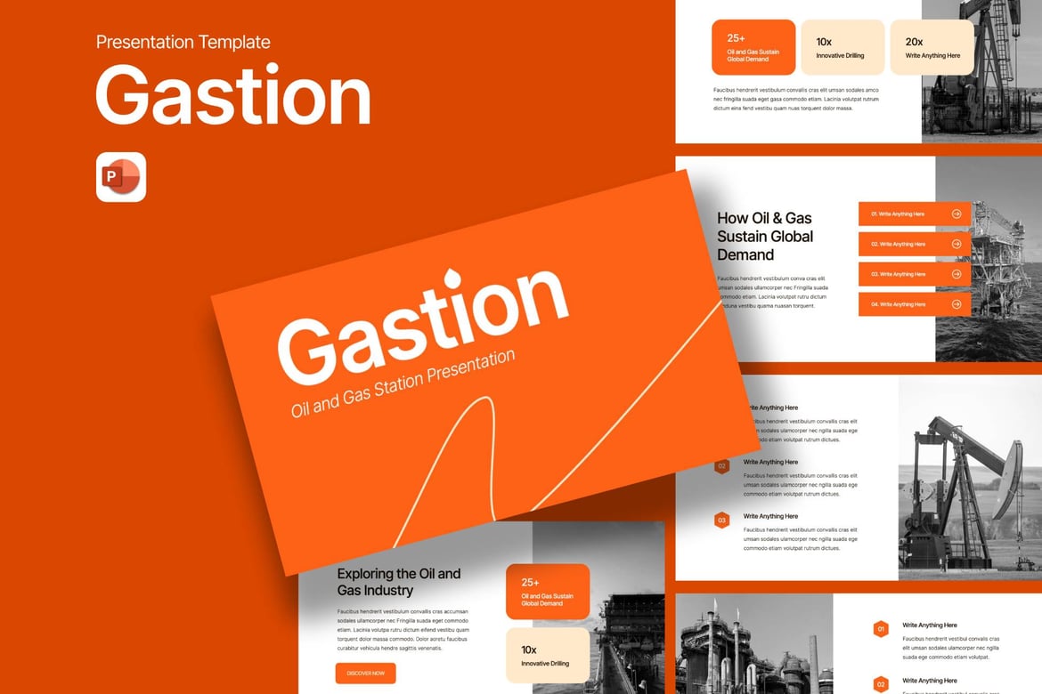 Template PowerPoint Stasiun Bensin yang Menarik dan Profesional