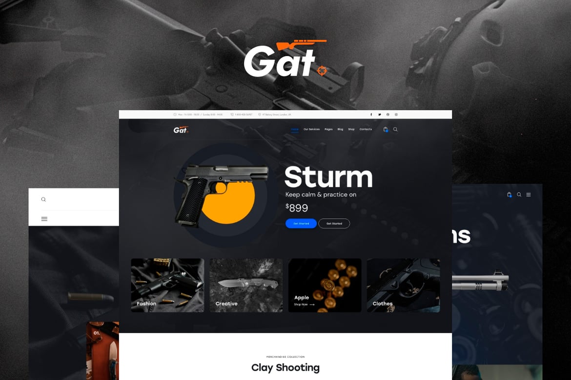 Gat - Tema WordPress Modern untuk Toko Senjata dan Klub Menembak