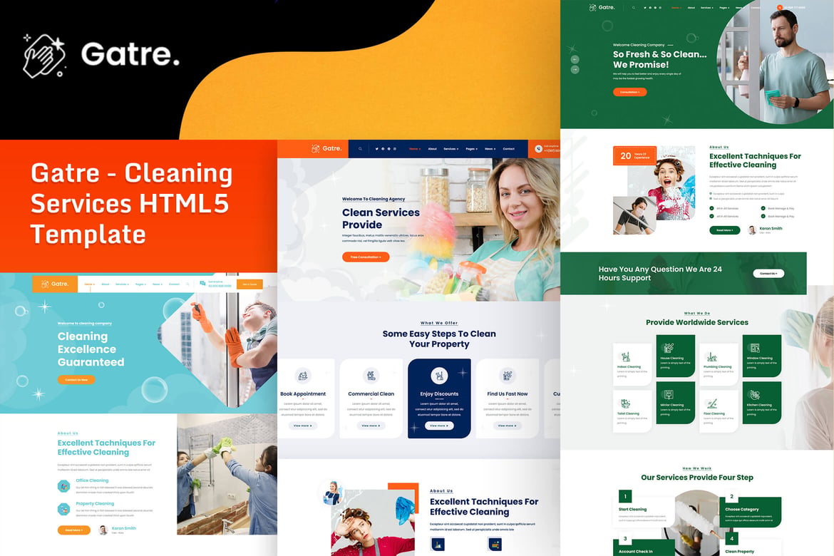 Gatre - Template Website Layanan Kebersihan yang Modern dan Responsif