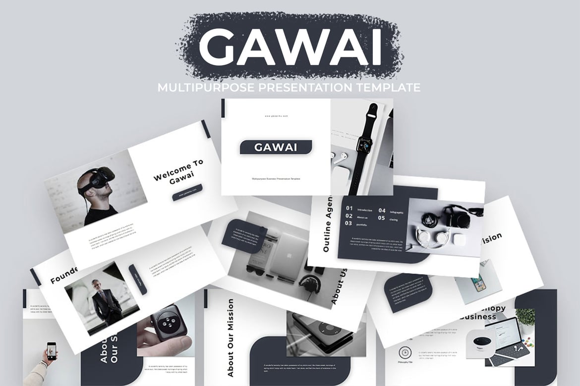 Gawai - Template PowerPoint Bisnis Serbaguna yang Stylish