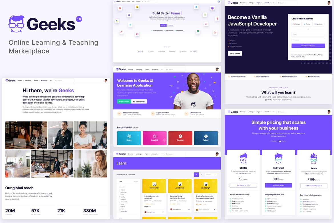 Geeks - Tema WordPress Marketplace Pembelajaran Online Terbaik
