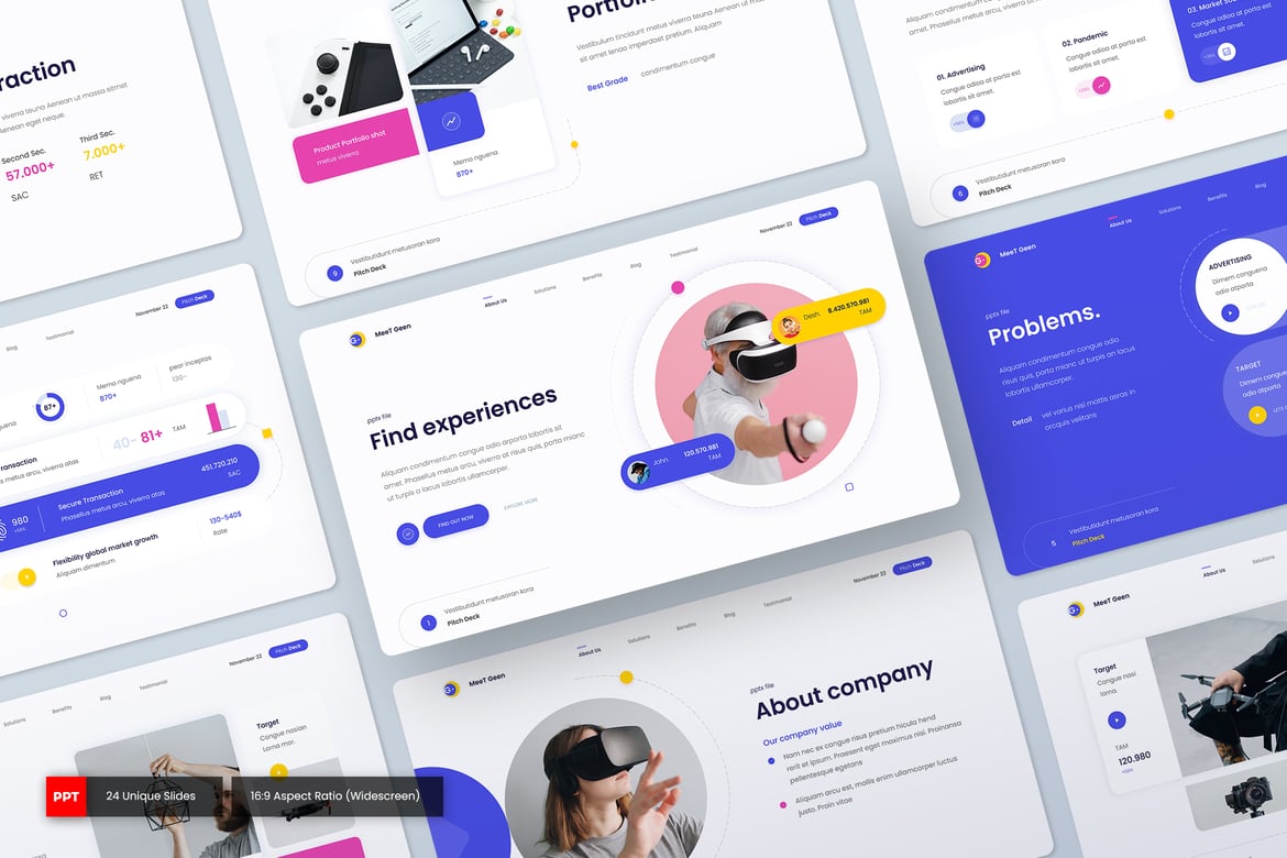 Template PowerPoint Pitch Deck Geen yang Kreatif dan Profesional