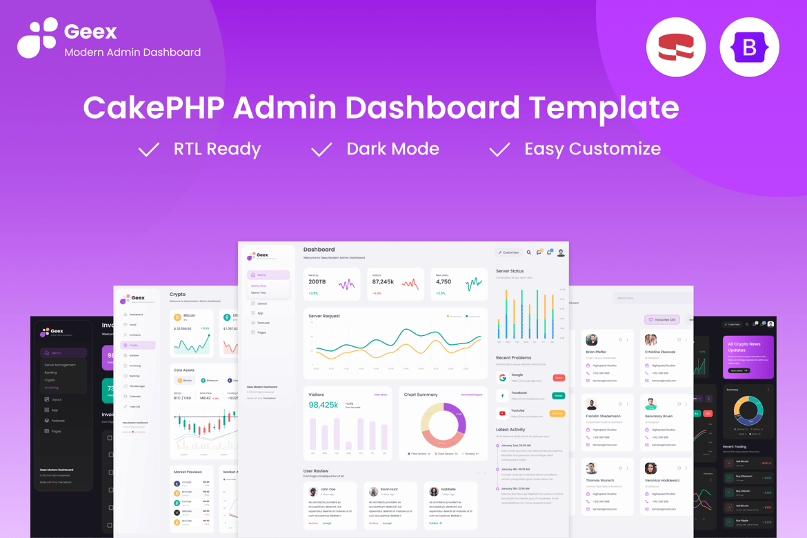 Geex - Template Website Admin & Dashboard CakePHP yang Responsif